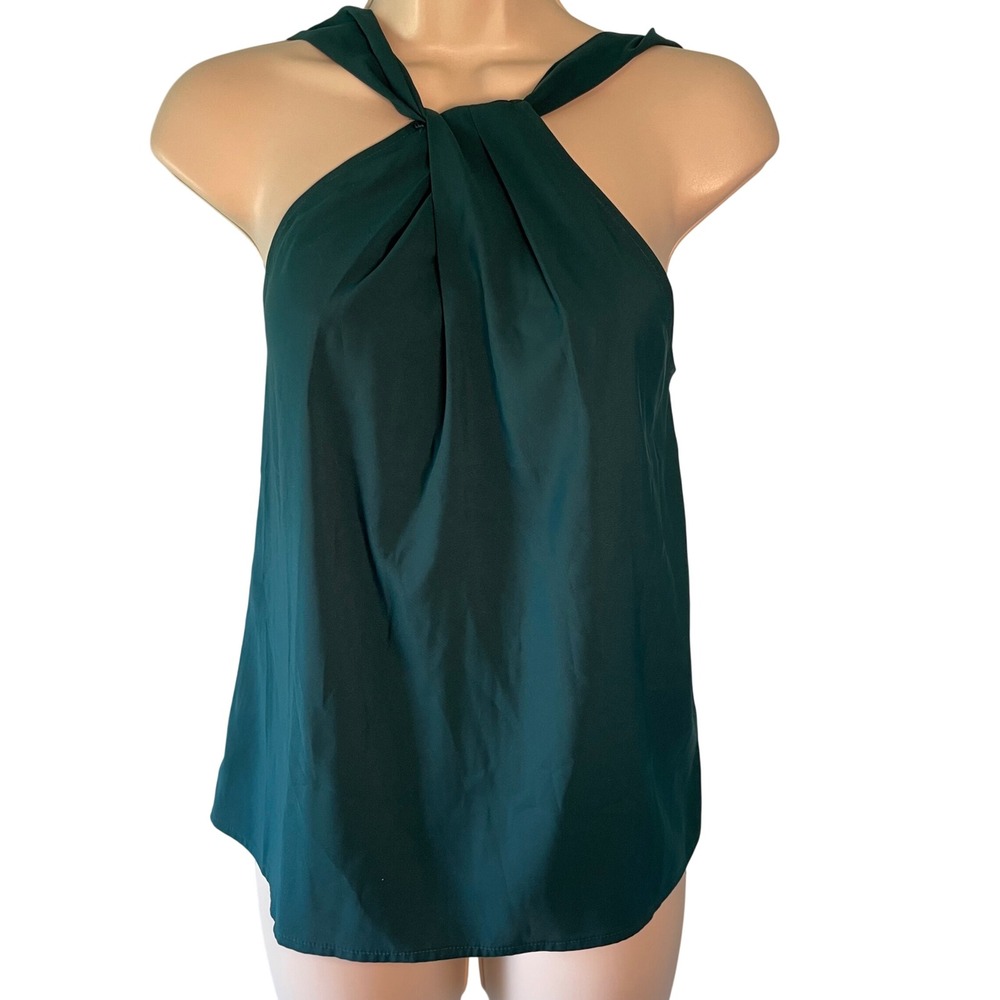 NWT Express‎ Tank Top Twist Neck Small Green/Blue Stretch Casual Summer
